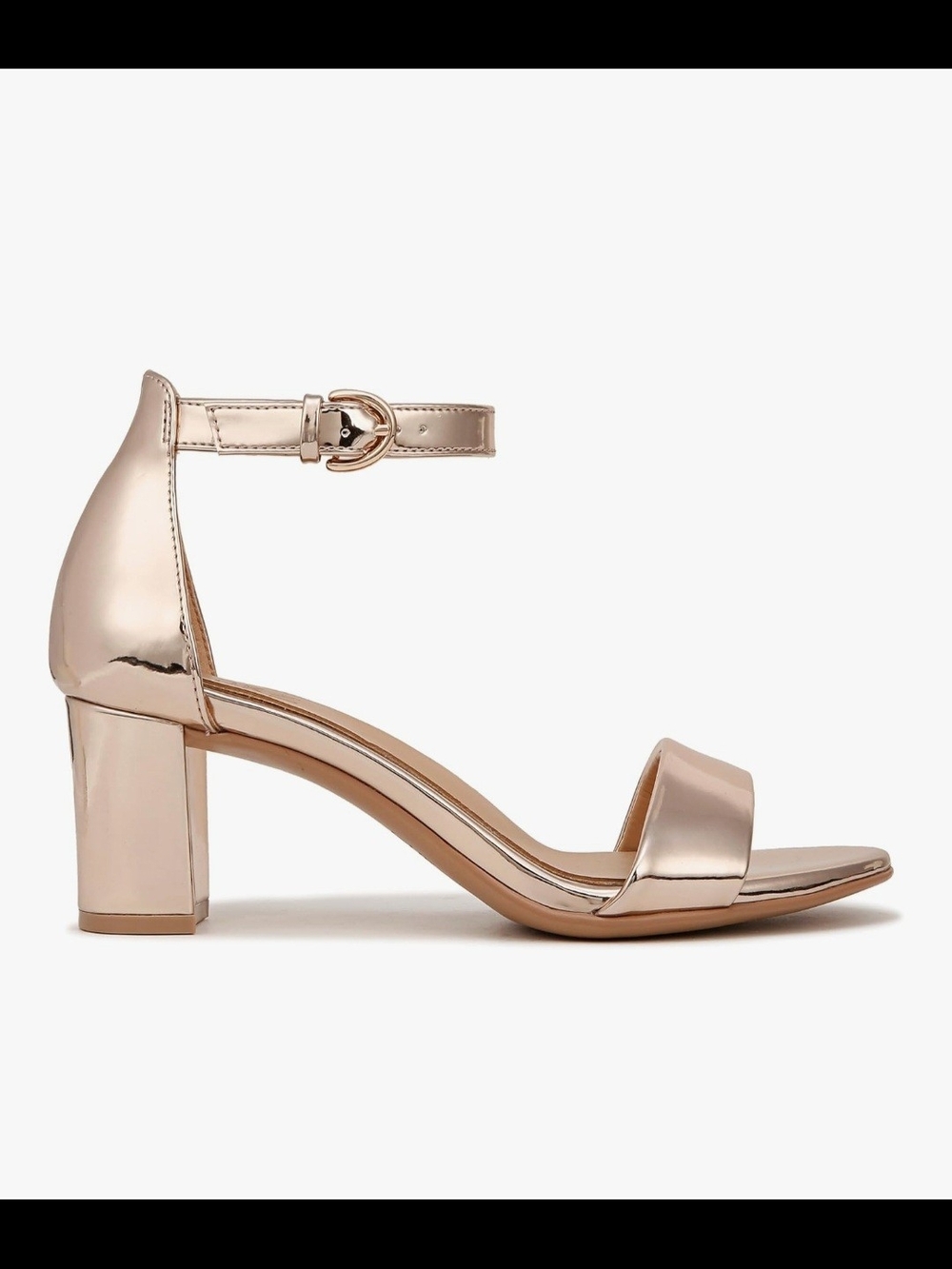 New Naturalizer Vera Rose Gold Ankle-Strap Block Heel Sandals - Women Size 9 - Picture 2 of 13